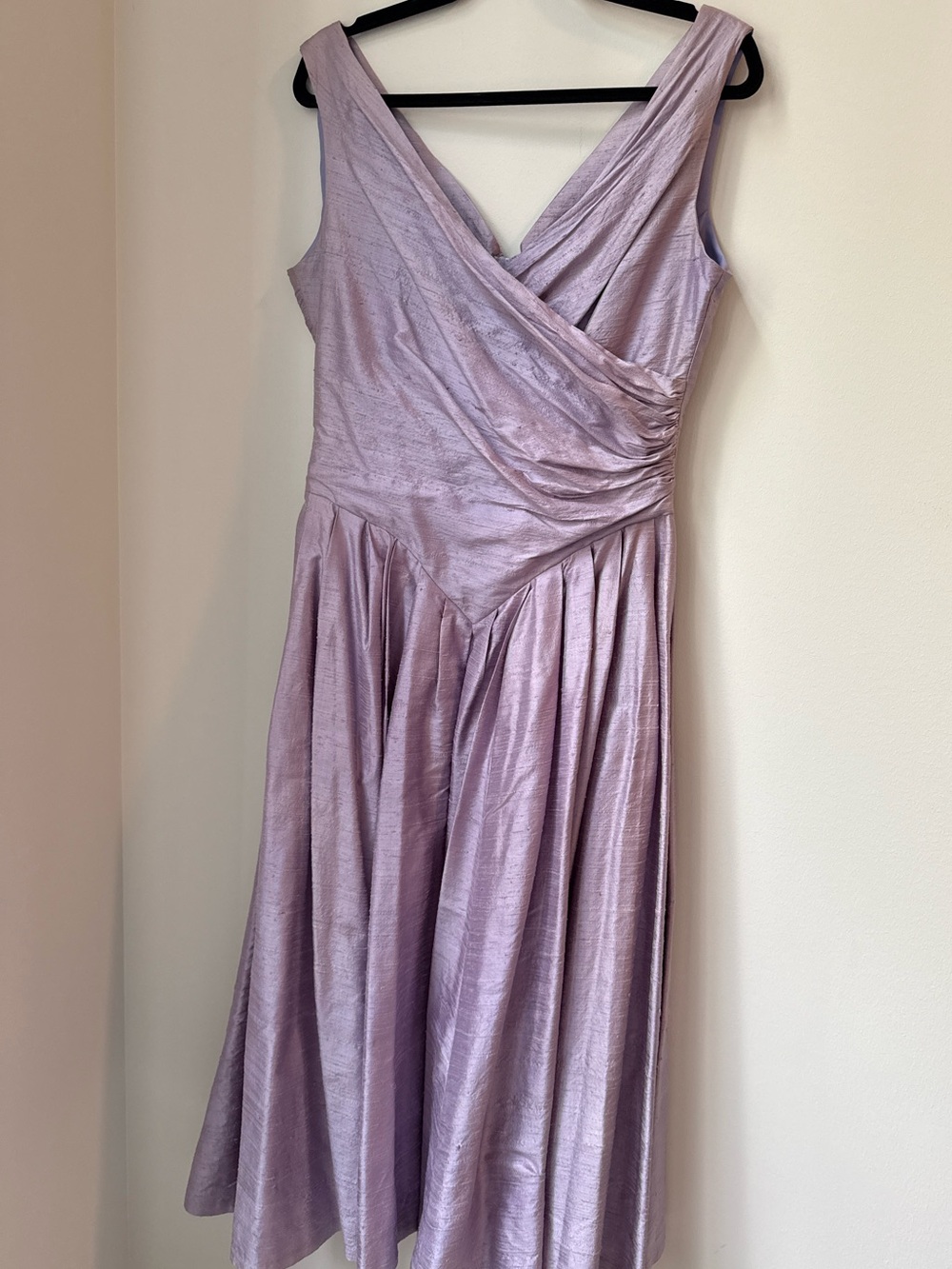 Vintage Laura Ashley 100% Silk Lavender Cocktail Dress